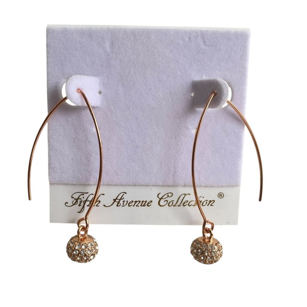 FAC elongated Curved wire pull through pierced earrings​​